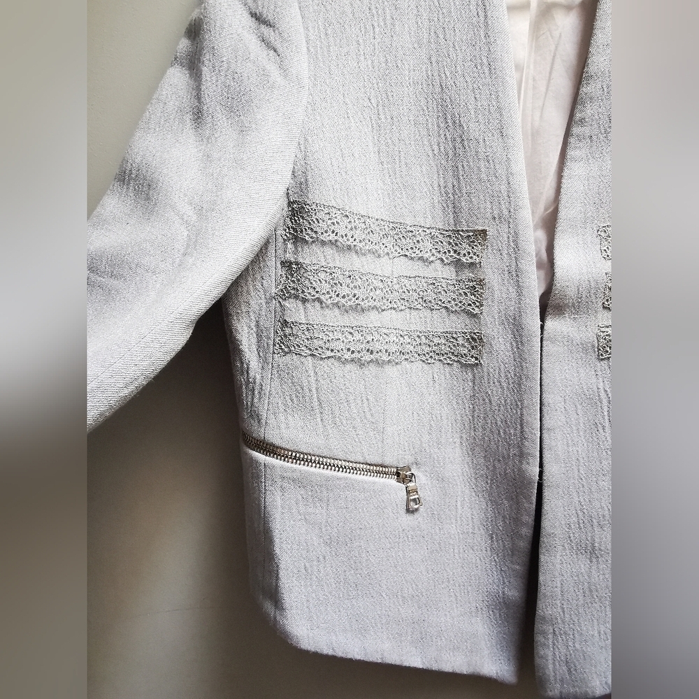 Sandro Paris Blazer Baby Blue size 40  european ptp 19" - Picture 5 of 16